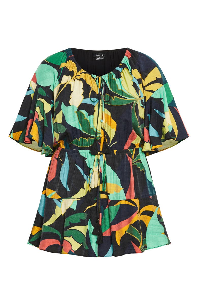 City Chic Harlow Flutter Sleeve Playsuit, Alternate, color, 