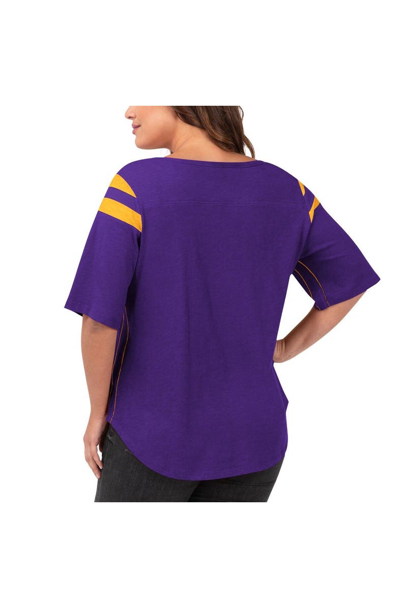 G-III 4HER BY CARL BANKS Women's G-III 4Her by Carl Banks Purple Minnesota Vikings Plus Size Linebacker T-Shirt, Alternate, color, Purple