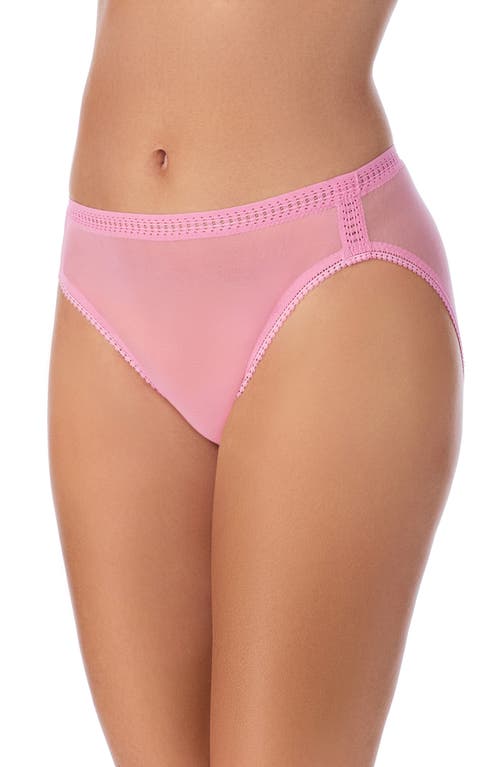 On Gossamer Mesh High-cut Briefs In Pink