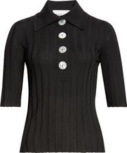 NACKIYÈ Sugarman Rib Merino Wool Polo Sweater