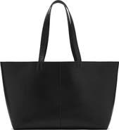 MANGO Leather Shopper Bag