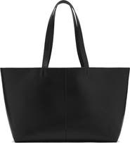MANGO Leather Shopper Bag
