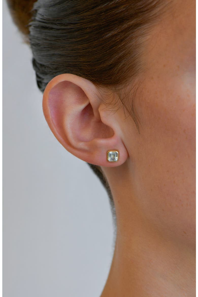 Cleo Jaeda Square Stud Earrings, Alternate, color, BLUE