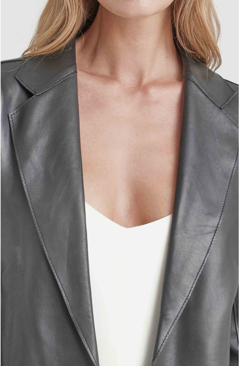 Velez Leather Astromelia Blazer for women with a straight silhouette, Alternate, color, Black