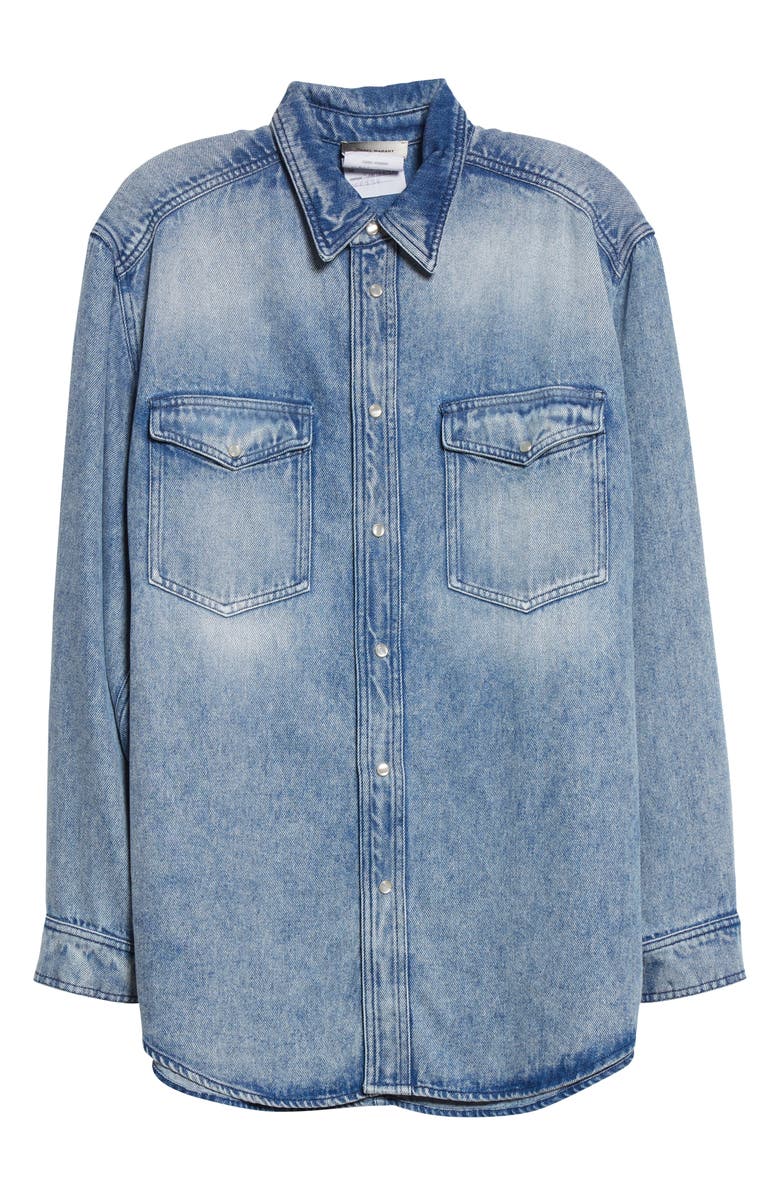 Isabel Marant Tailly Oversize Button-Up Shirt, Alternate, color,