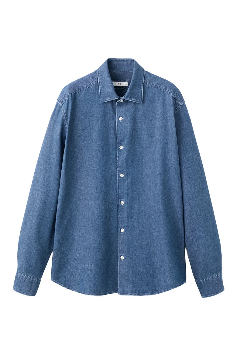 Denim Button-Up Shirt, Alternate, color, MEDIUM BLUE