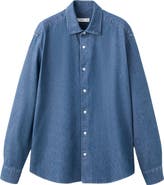 MANGO Denim Button-Up Shirt