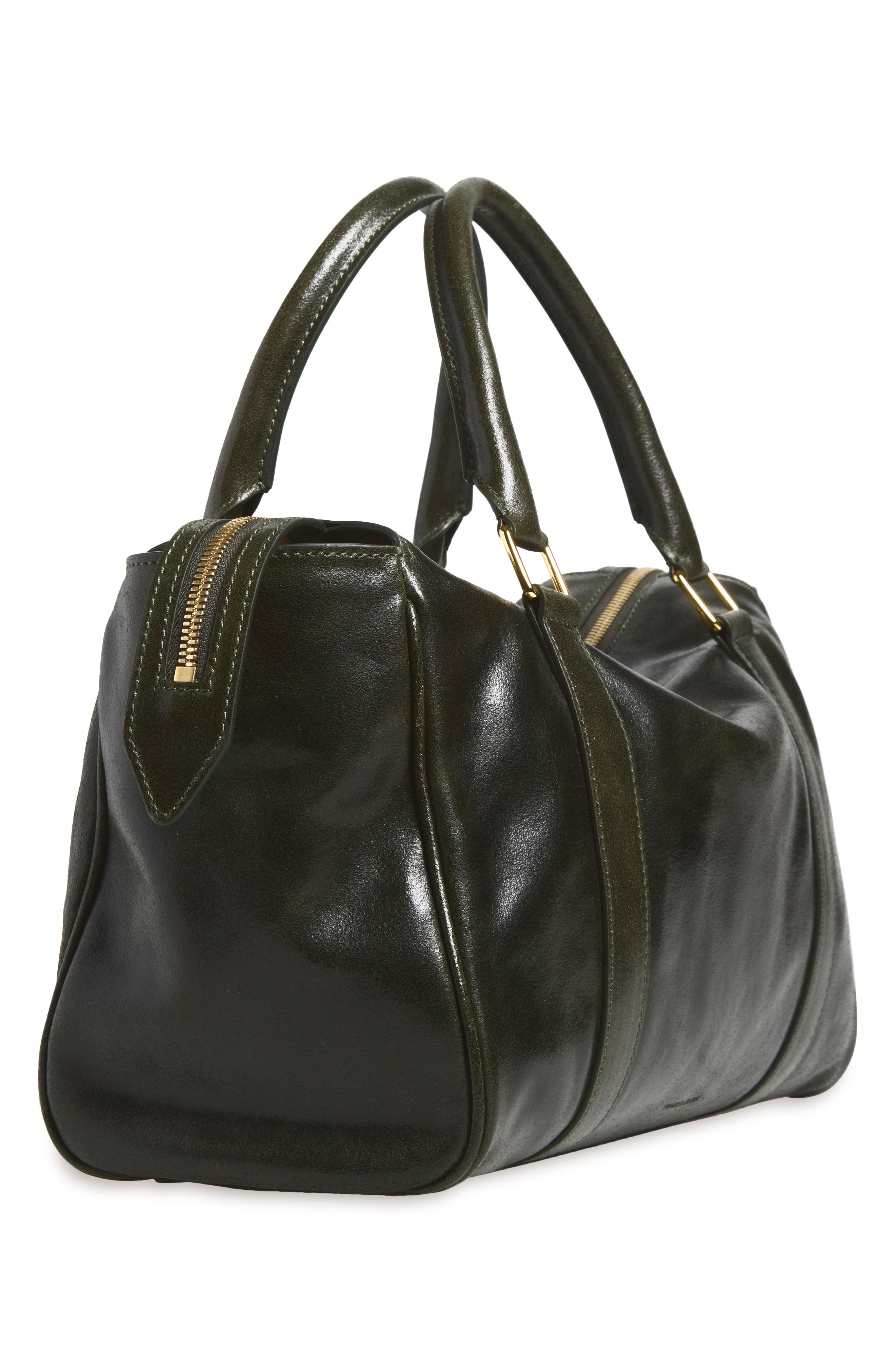 Onda Leather Satchel, Alternate, color, SEAWEED