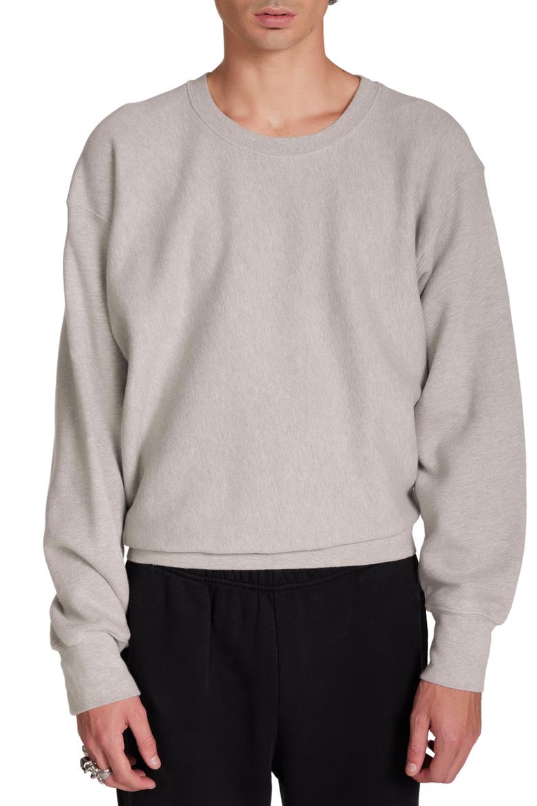 HeavyWeight Cropped Crew Sweater, Main, color, Heather Grey