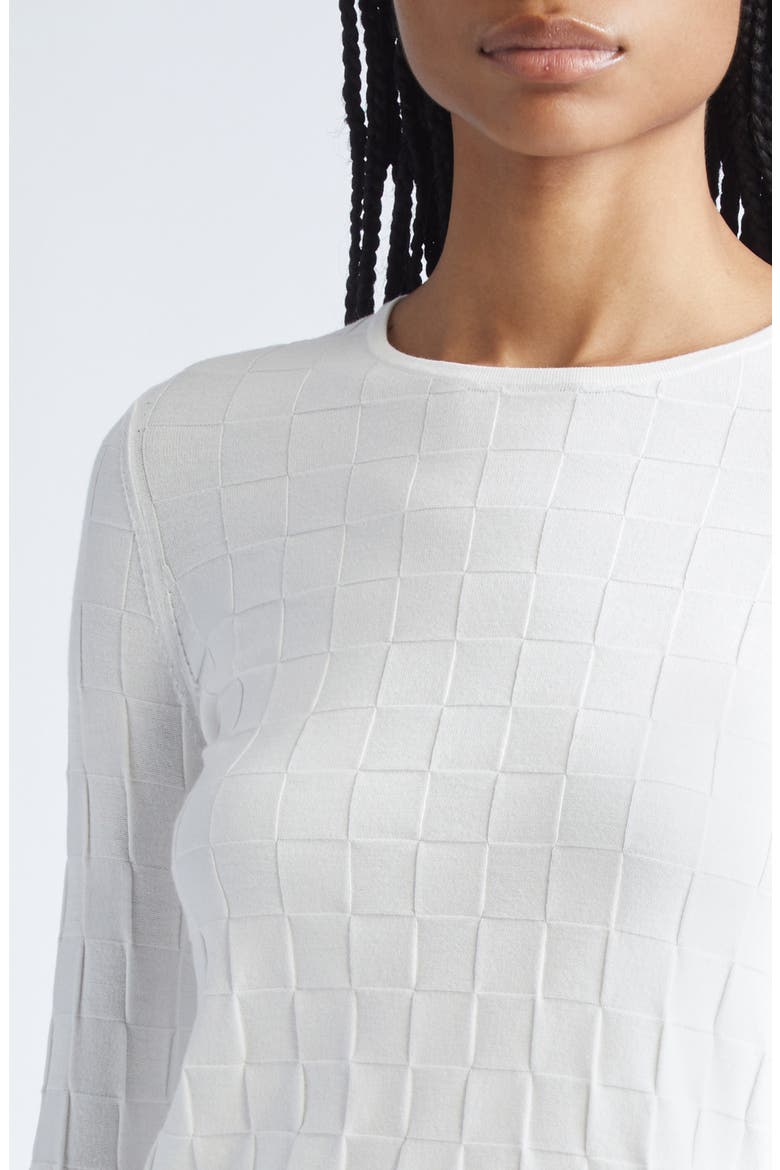 Checkered Sweater, Alternate, color, SOLID WHITE