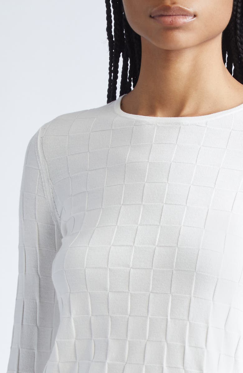 Emporio Armani Checkered Sweater, Alternate, color, Solid White