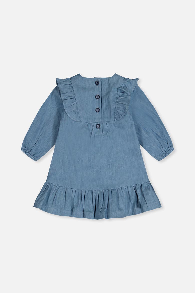Chambray Breathable Long Sleeve Dress, Alternate, color, Light Blue Denim