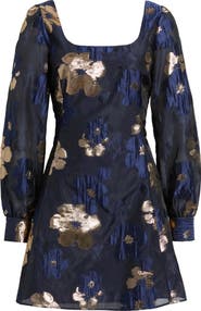 Chelsea28 Metallic Floral Jacquard Minidress