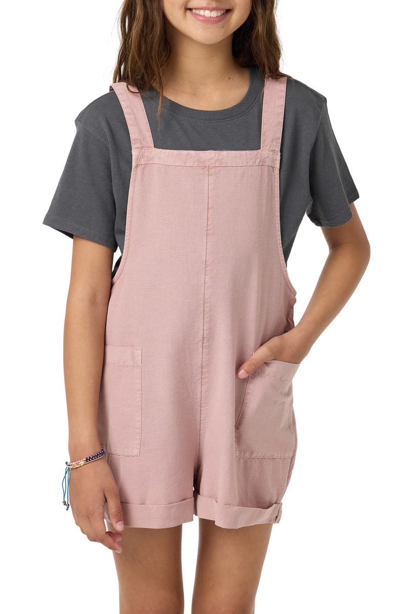 O'Neill Kids' Starlette Cotton & Linen Romper, Alternate, color, Orchid