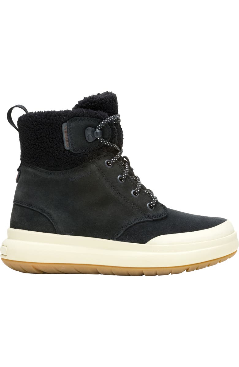 Merrell Marquette Thermo Waterproof Faux Shearling Lined Boot, Main, color, Black