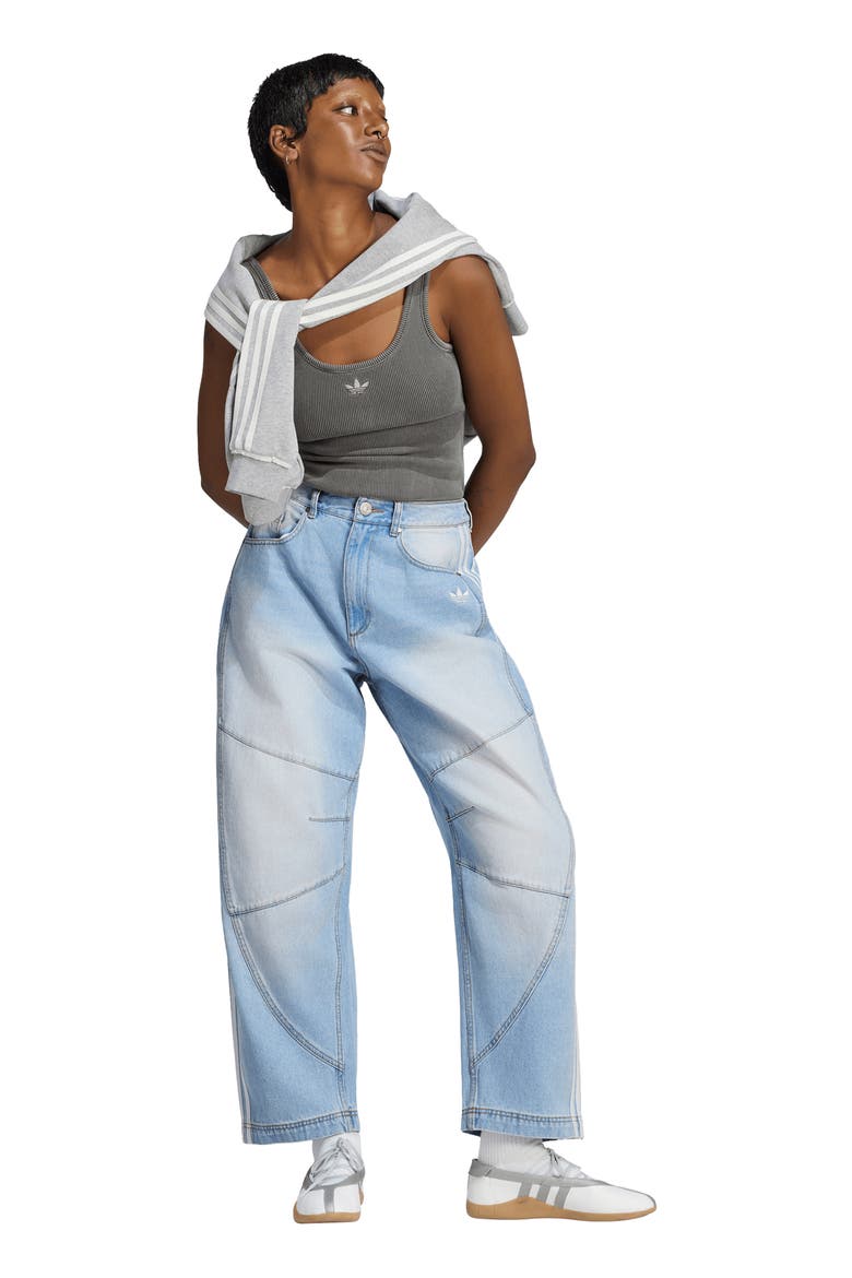 Barrel Leg Jeans, Alternate, color, LIGHT BLUE