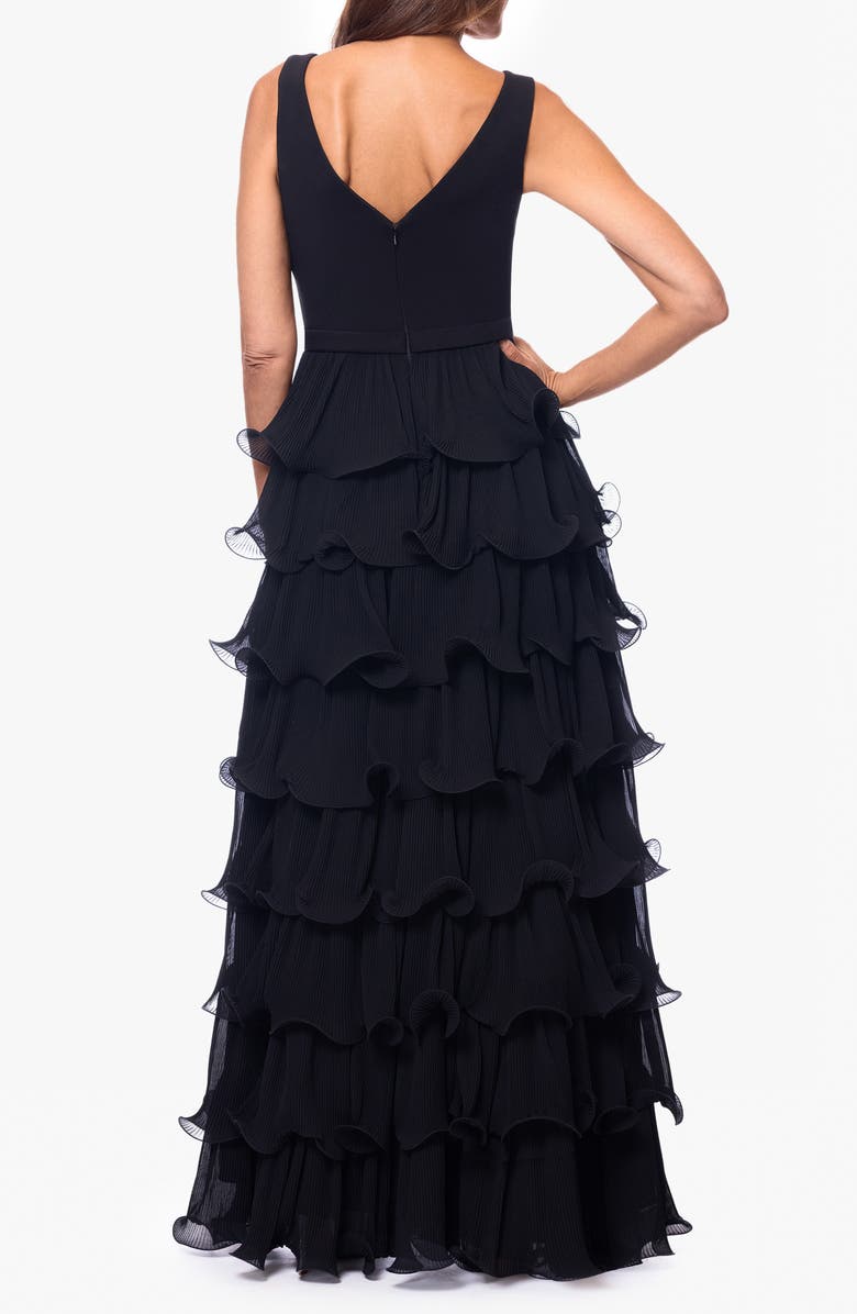 Betsy & Adam Tiered Wire Ruffle Gown, Alternate, color,