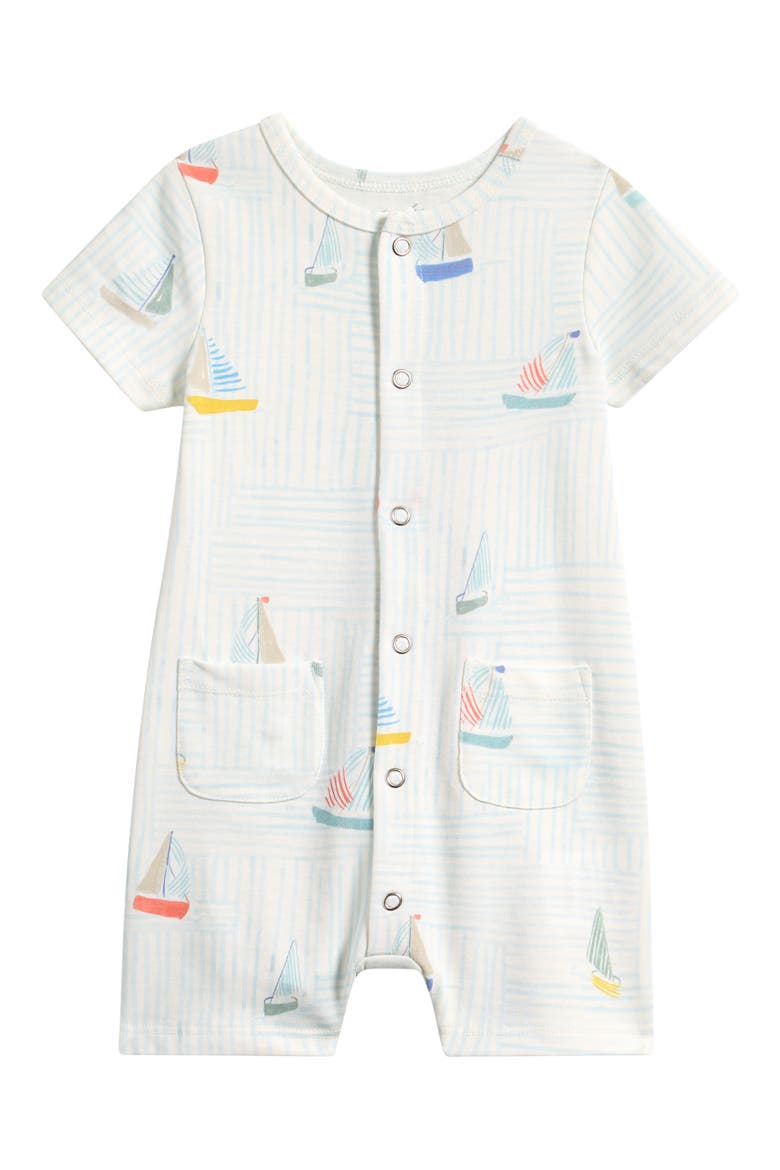 Kids' Patch Pocket Organic Cotton Romper, Main, color, SET SAIL