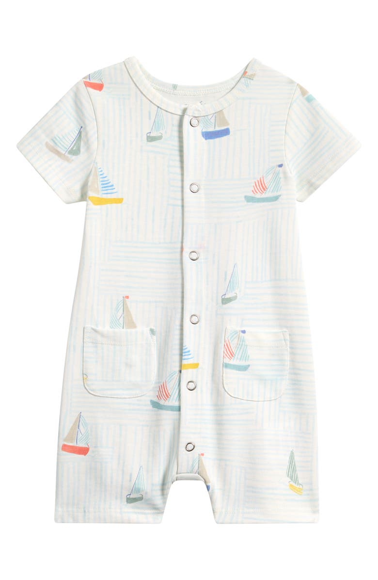 Pehr Kids' Patch Pocket Organic Cotton Romper, Main, color, Set Sail