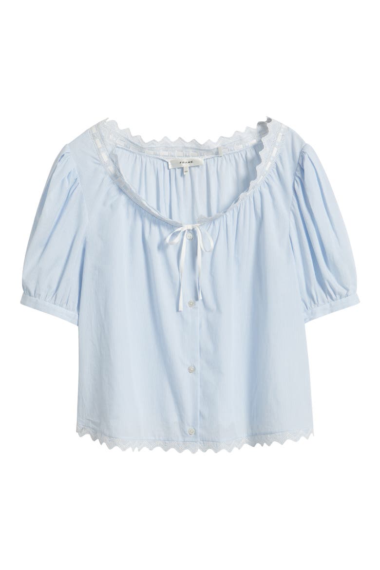 The Serene Eyelet Trim Cotton Top, Alternate, color, POWDER BLUE MULTI