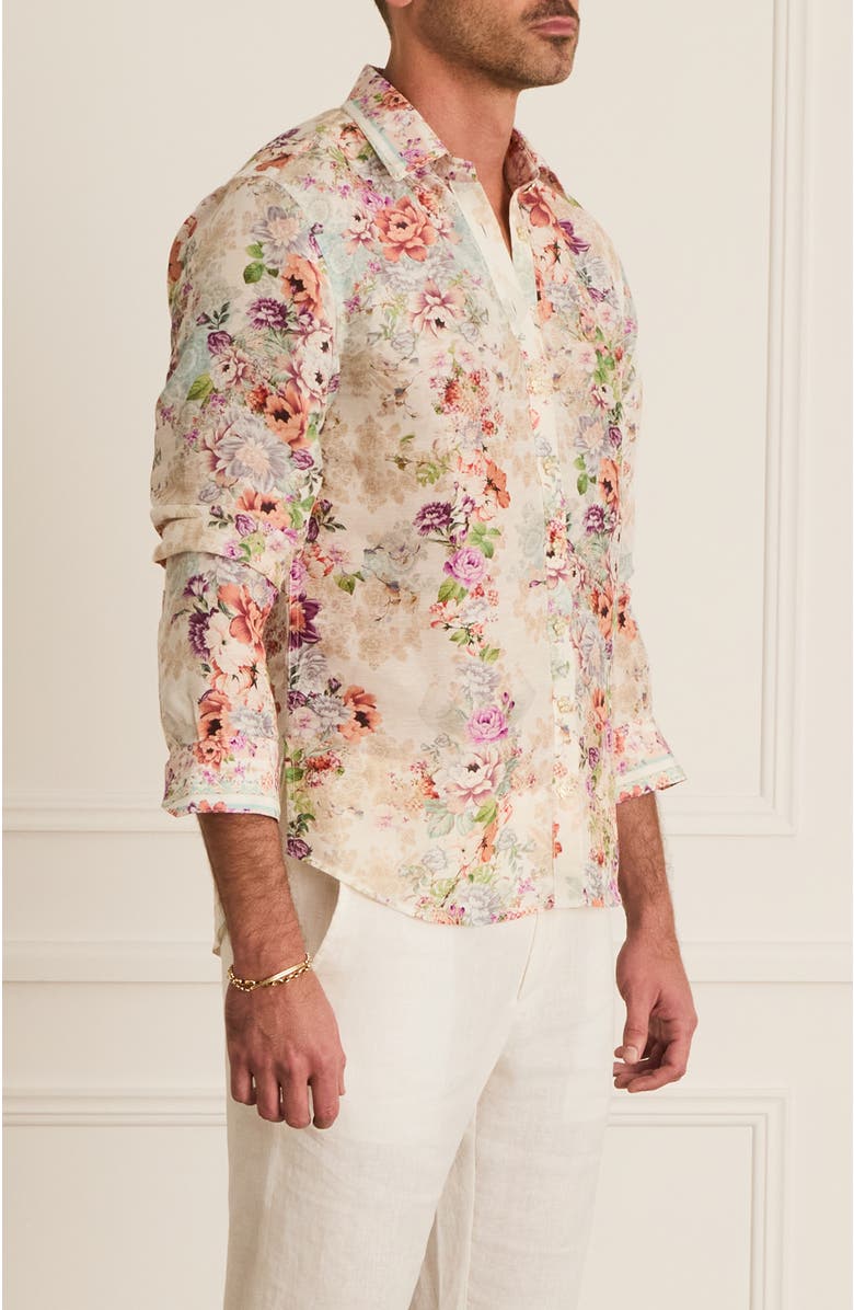 Aqua Blu Relaxed Fit Blake Shirt, Alternate, color, White Floral Print