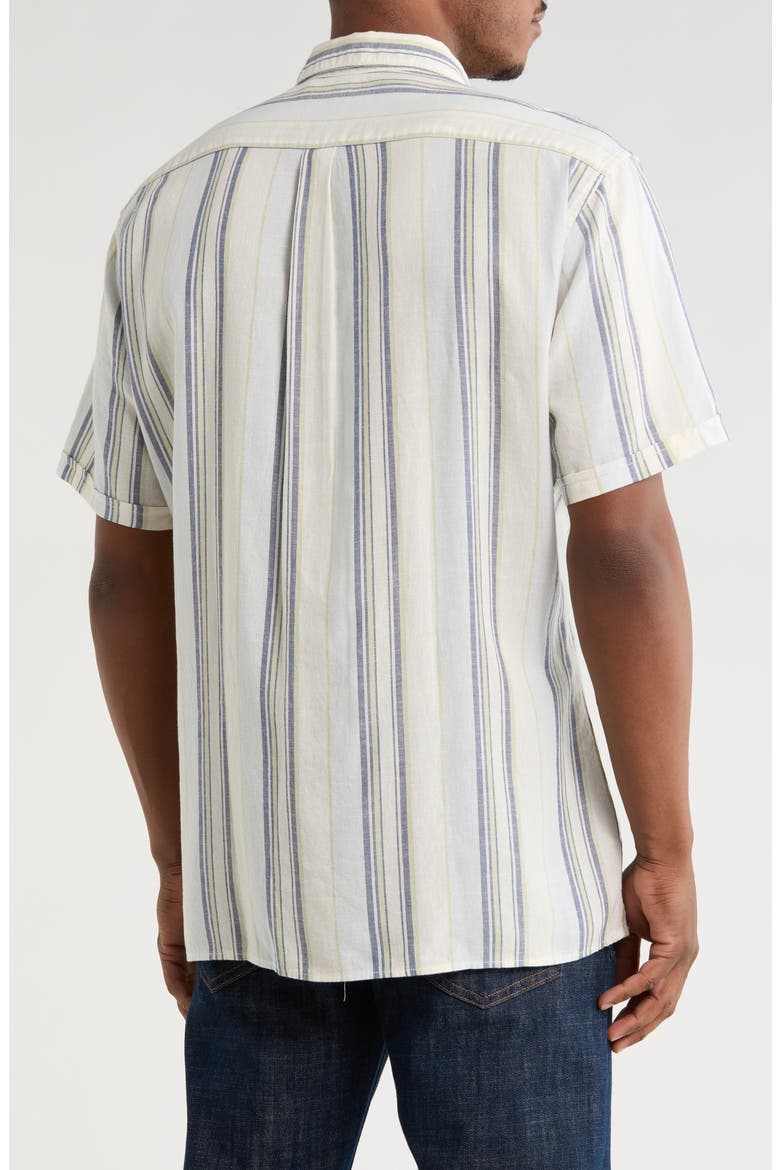 Westsand Regular Fit Stripe Short Sleeve Button-Up Shirt, Alternate, color, BLEACHED BLUE