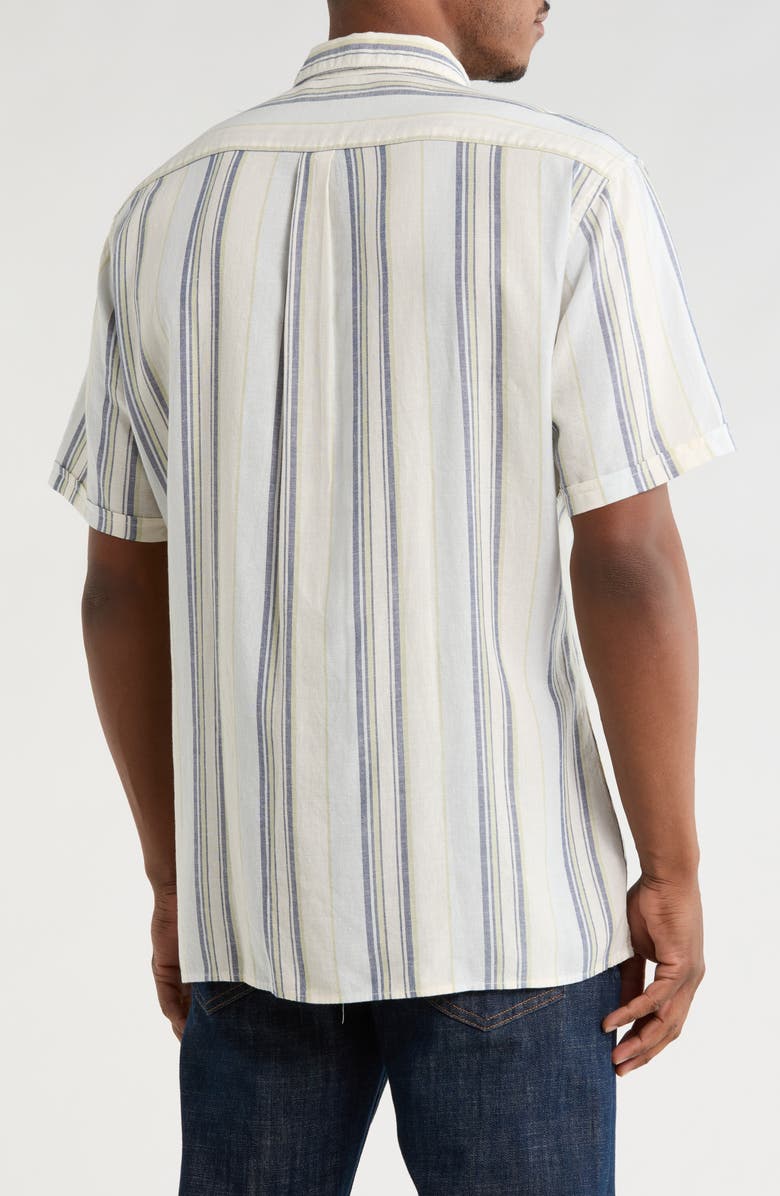 Barbour Westsand Regular Fit Stripe Short Sleeve Button-Up Shirt, Alternate, color, Bleached Blue