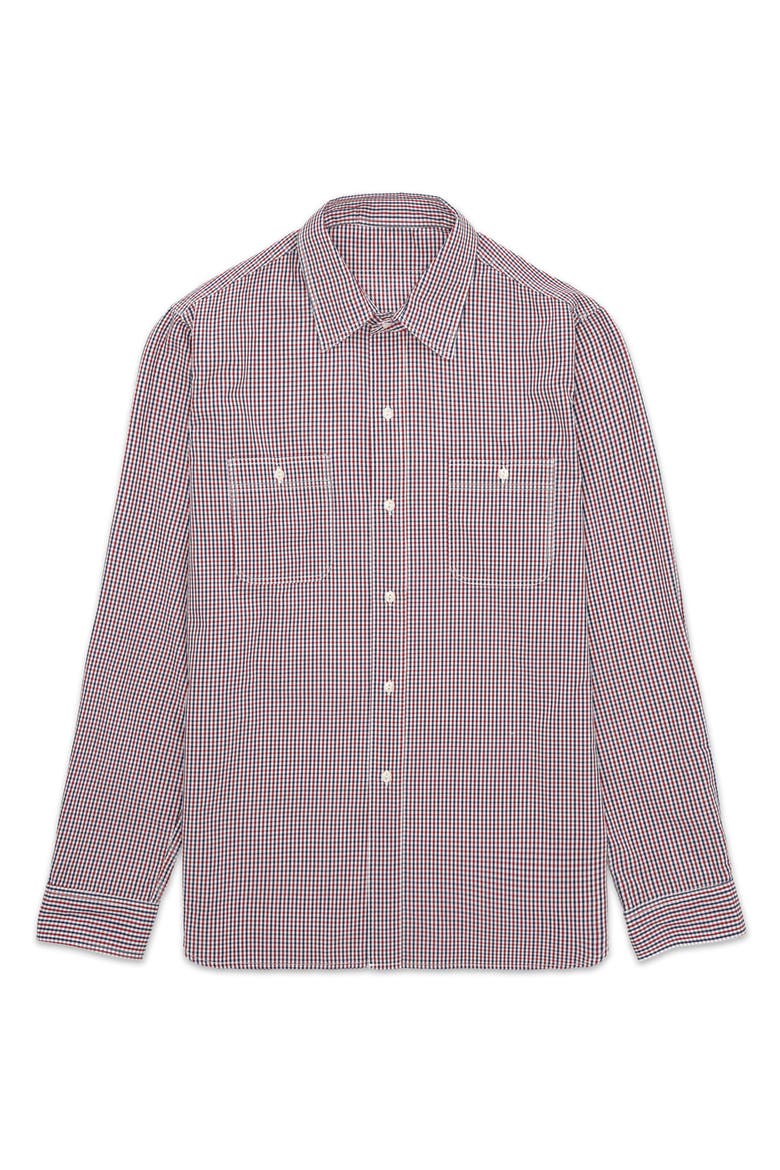 Work Cotton Check Shirt, Main, color, RED