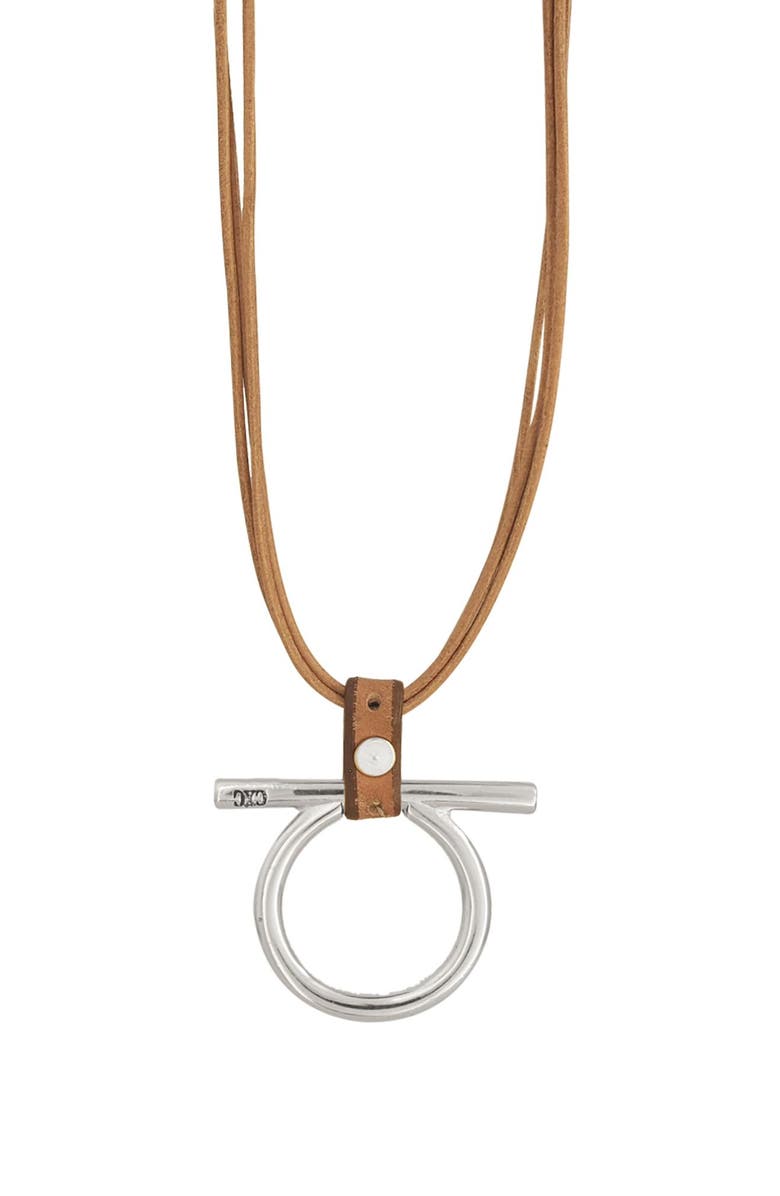 CXC Omega Long Necklace, Main, color, Silver