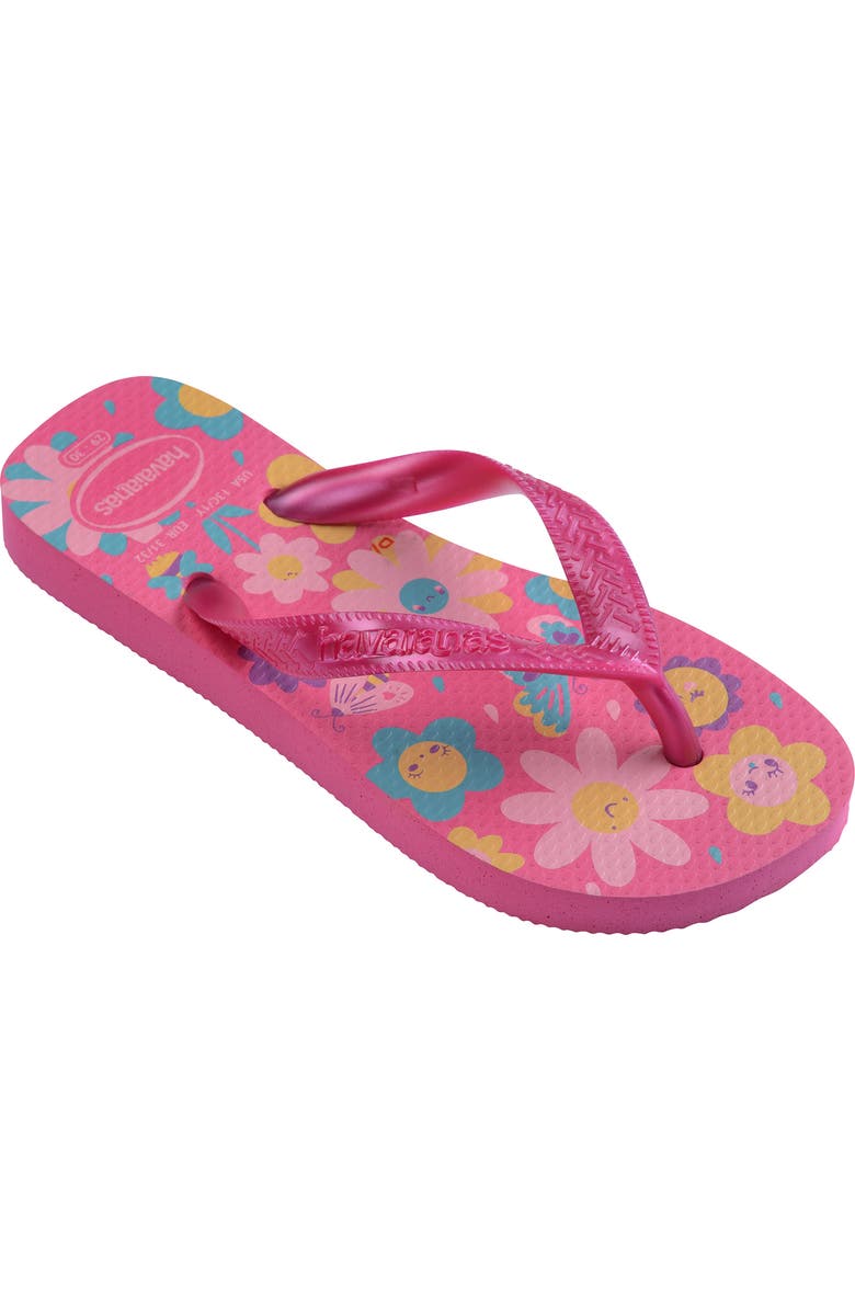 Havaianas Kids' Flores Flip Flop, Main, color, Pink Flux/ Pink Gum