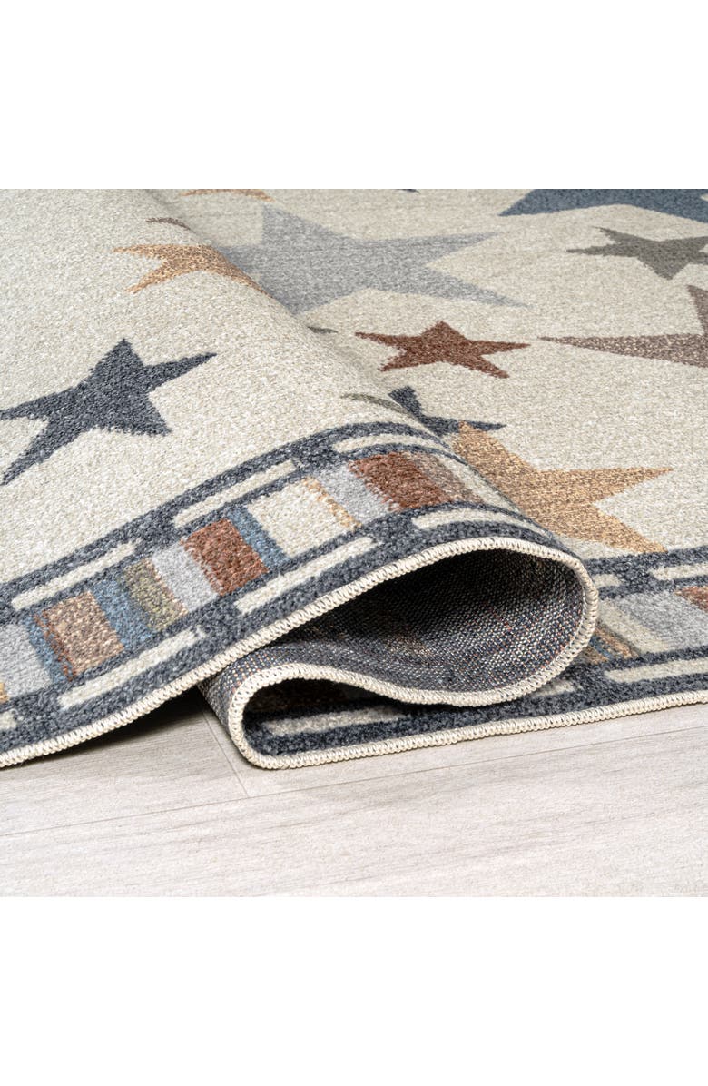 JONATHAN Y Star Gazer Geometric Machine-Washable Area Rug, Alternate, color, Ivory/Blue/Orange