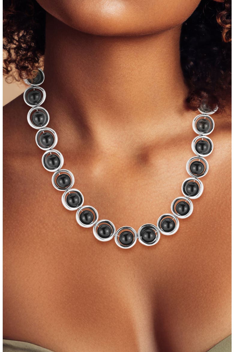 Beaded Necklace, Alternate, color, SILVER