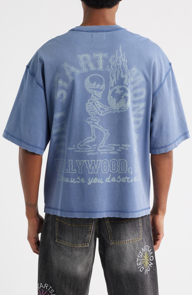 DIET STARTS MONDAY Hollywood Logo Graphic T-Shirt, Alternate, color, Washed Blue