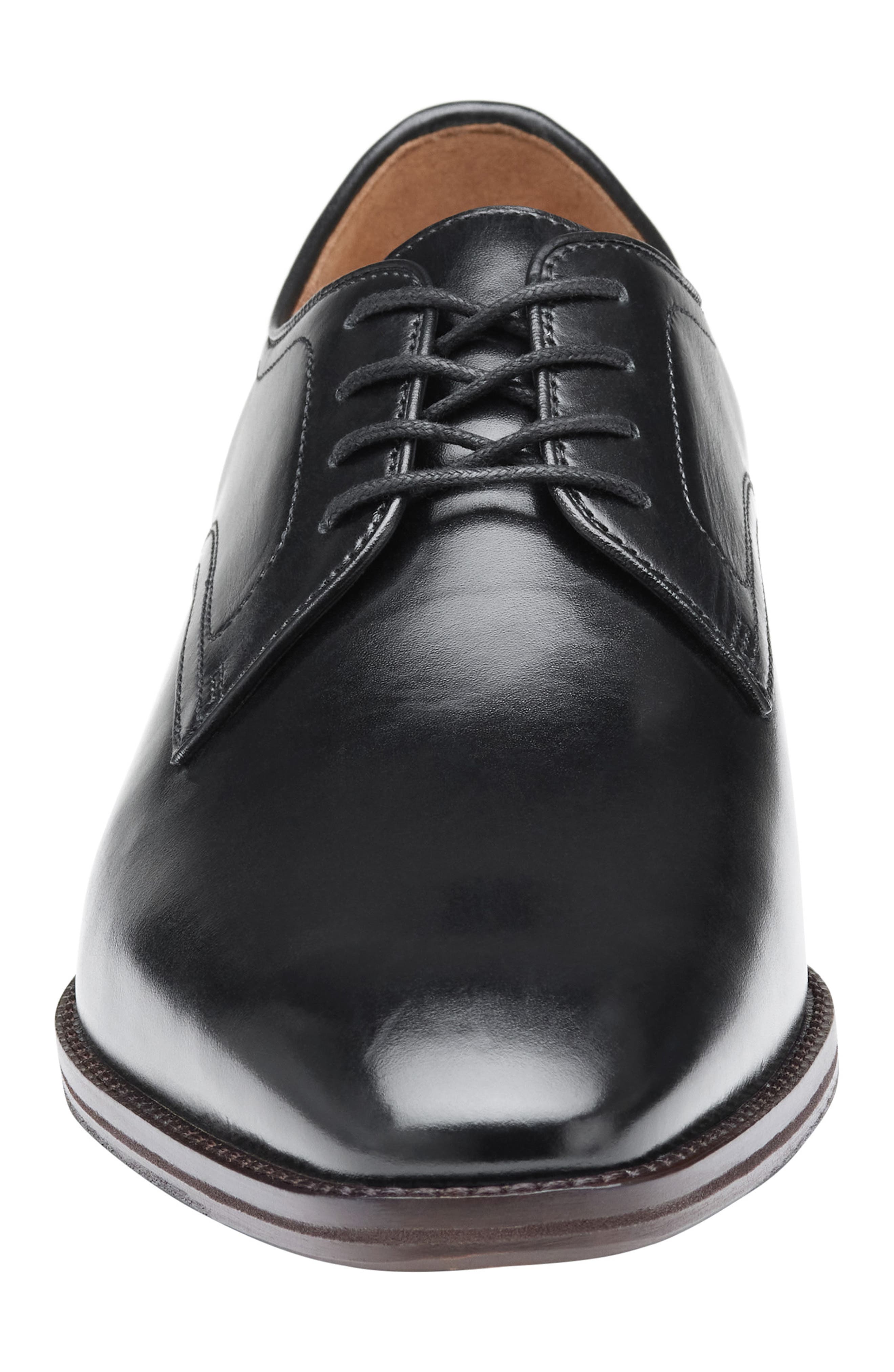 Johnston & Murphy Sullivan Plain Toe Derby, Alternate, color, Black Italian Calfskin