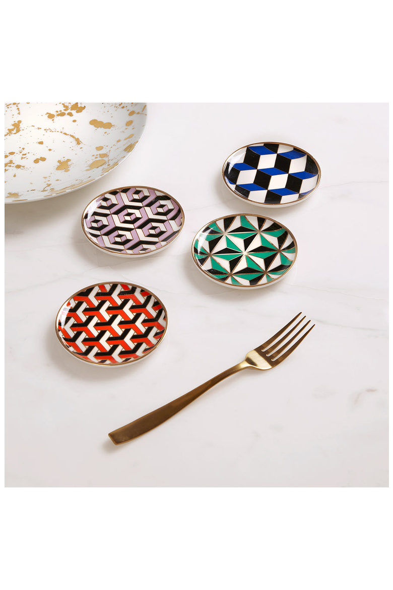 Versailles Coaster Set, Alternate, color, Purple / Green / Red / Blue