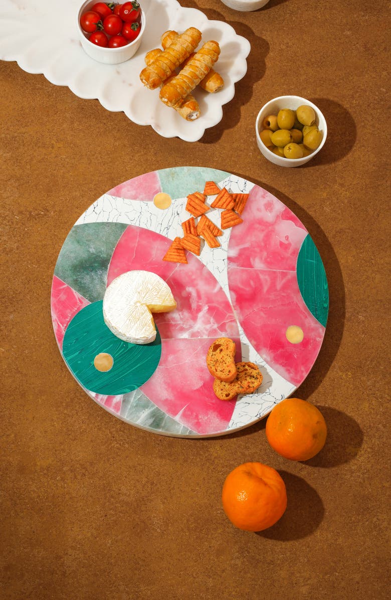 Tiramisu Aurora Splendor Marble Platter, Alternate, color, White Multi