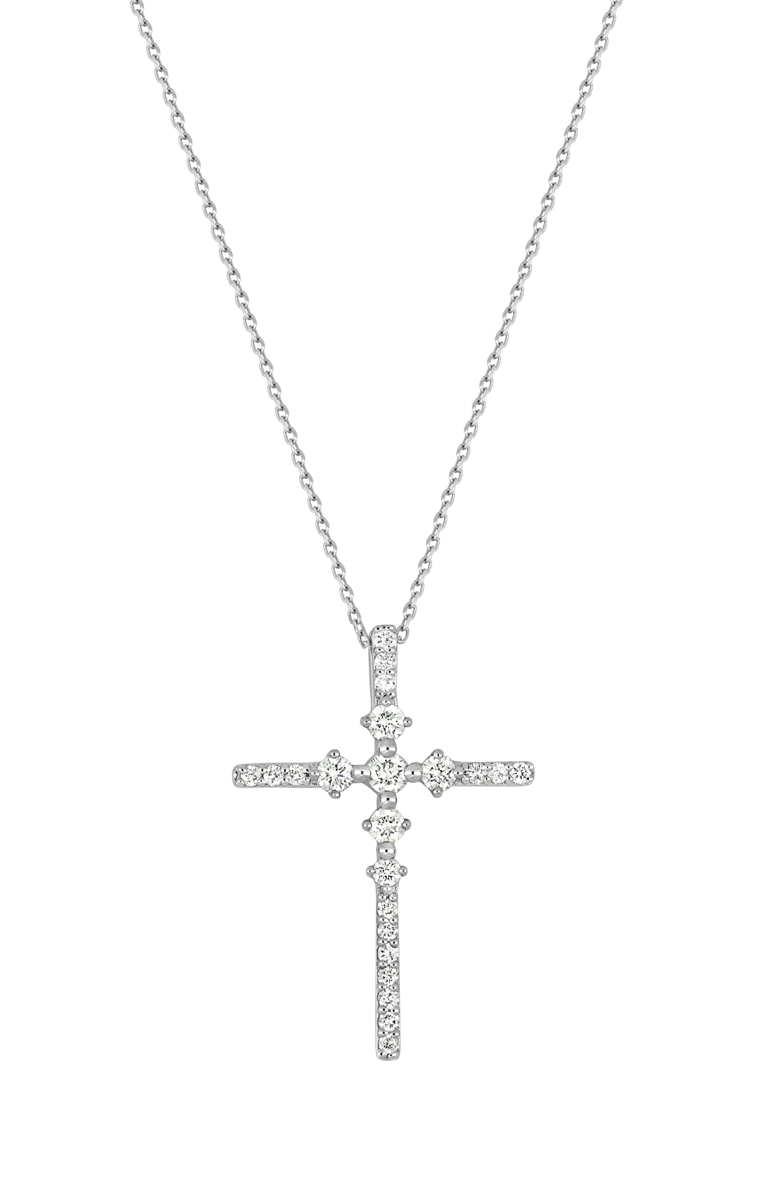 Mykonos 18k Gold Diamond Cross Pendant Necklace