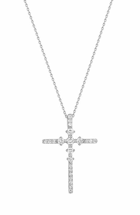 Mykonos 18k Gold Diamond Cross Pendant Necklace