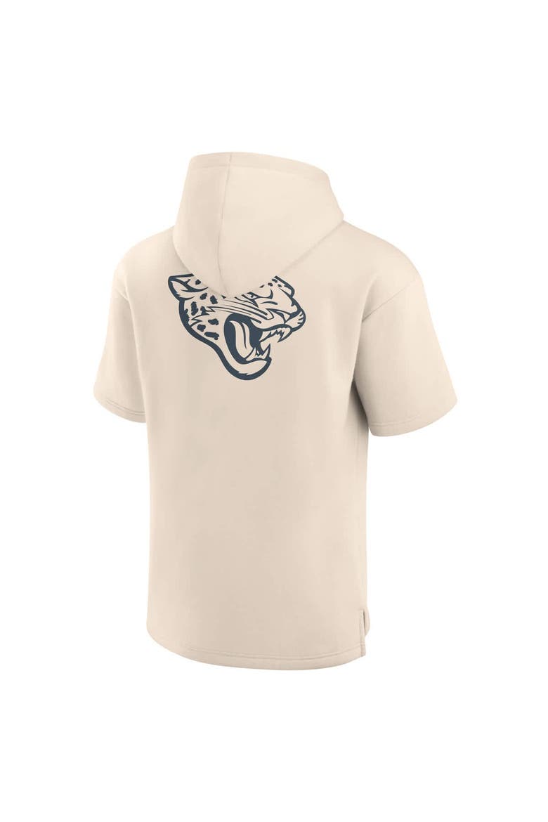 Men's Fanatics Cream Jacksonville Jaguars Elements Future Ground Lettering Short Sleeve Pullover Hoodie, Alternate, color, Cream