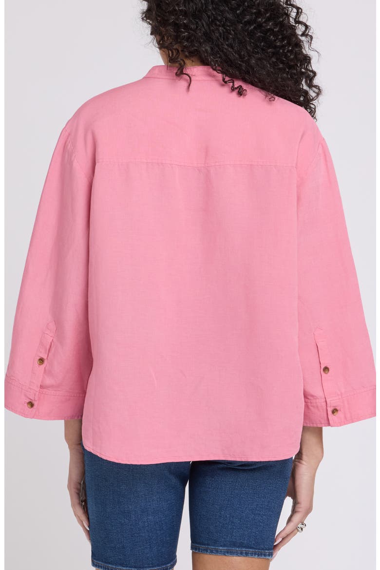 Maggie Oversize Linen Blend Button-Up Shirt, Alternate, color, DESERT ROSE