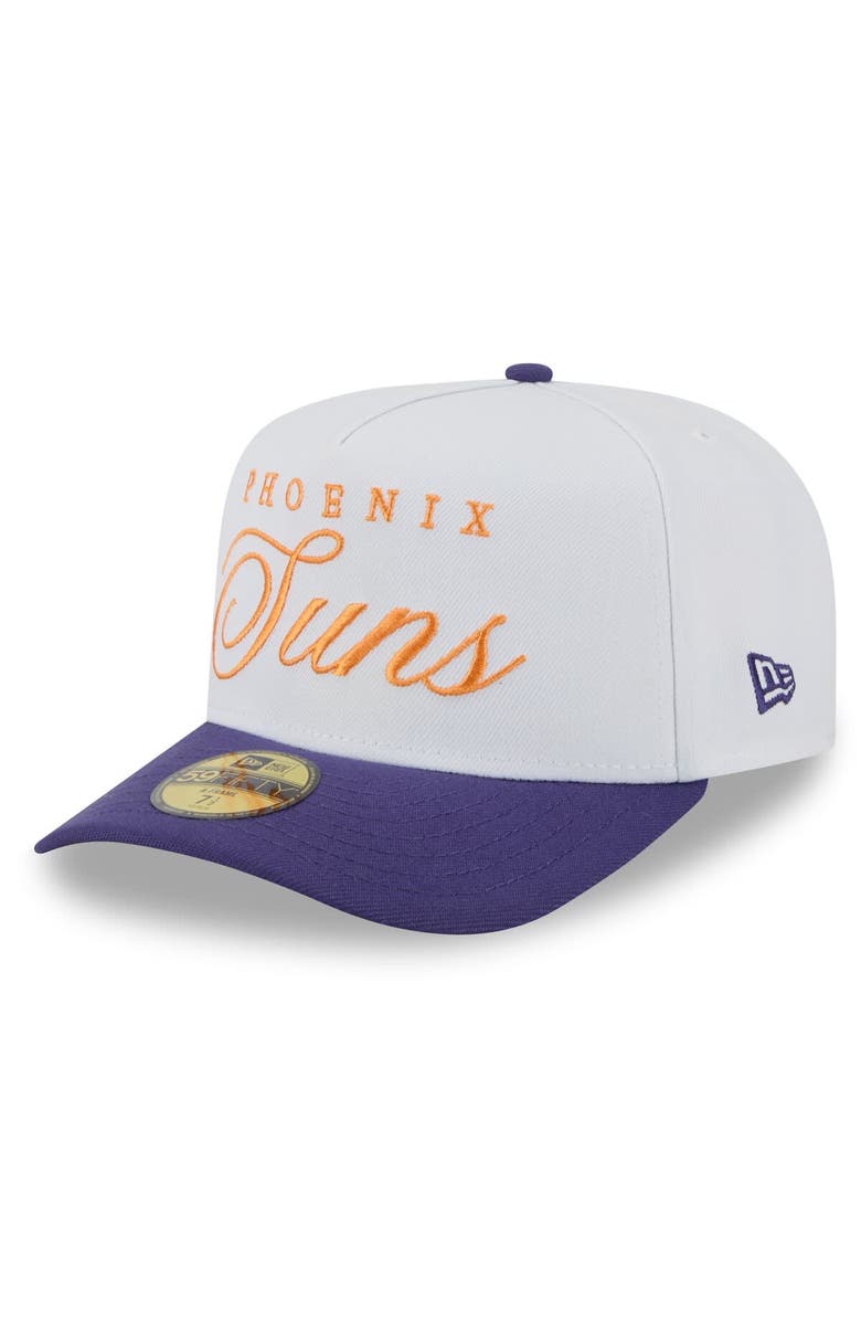 New Era Men's New Era White/Purple Phoenix Suns 2025 NBA Draft A-Frame 59FIFTY Fitted Hat, Alternate, color, White