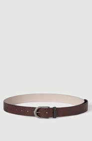 Brunello Cucinelli Glossy hammered calfskin belt with monili