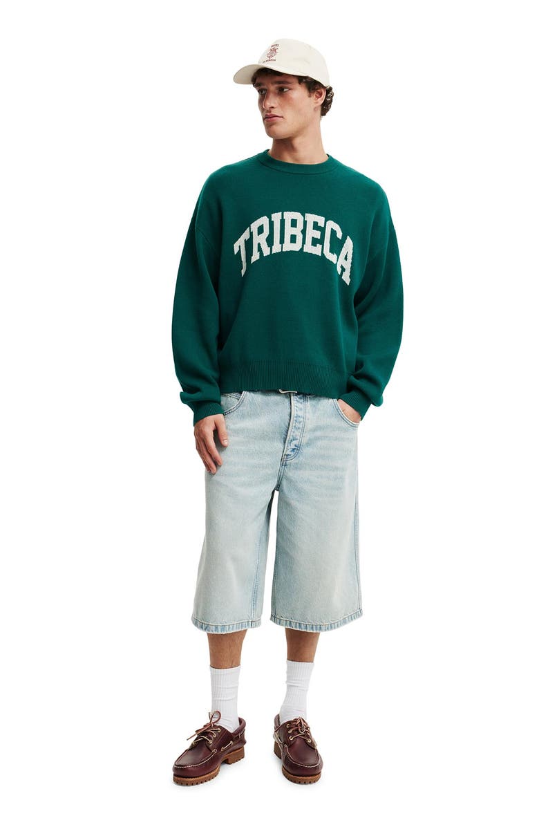 Cotton On Heritage Crew Knit, Alternate, color, Deep Green