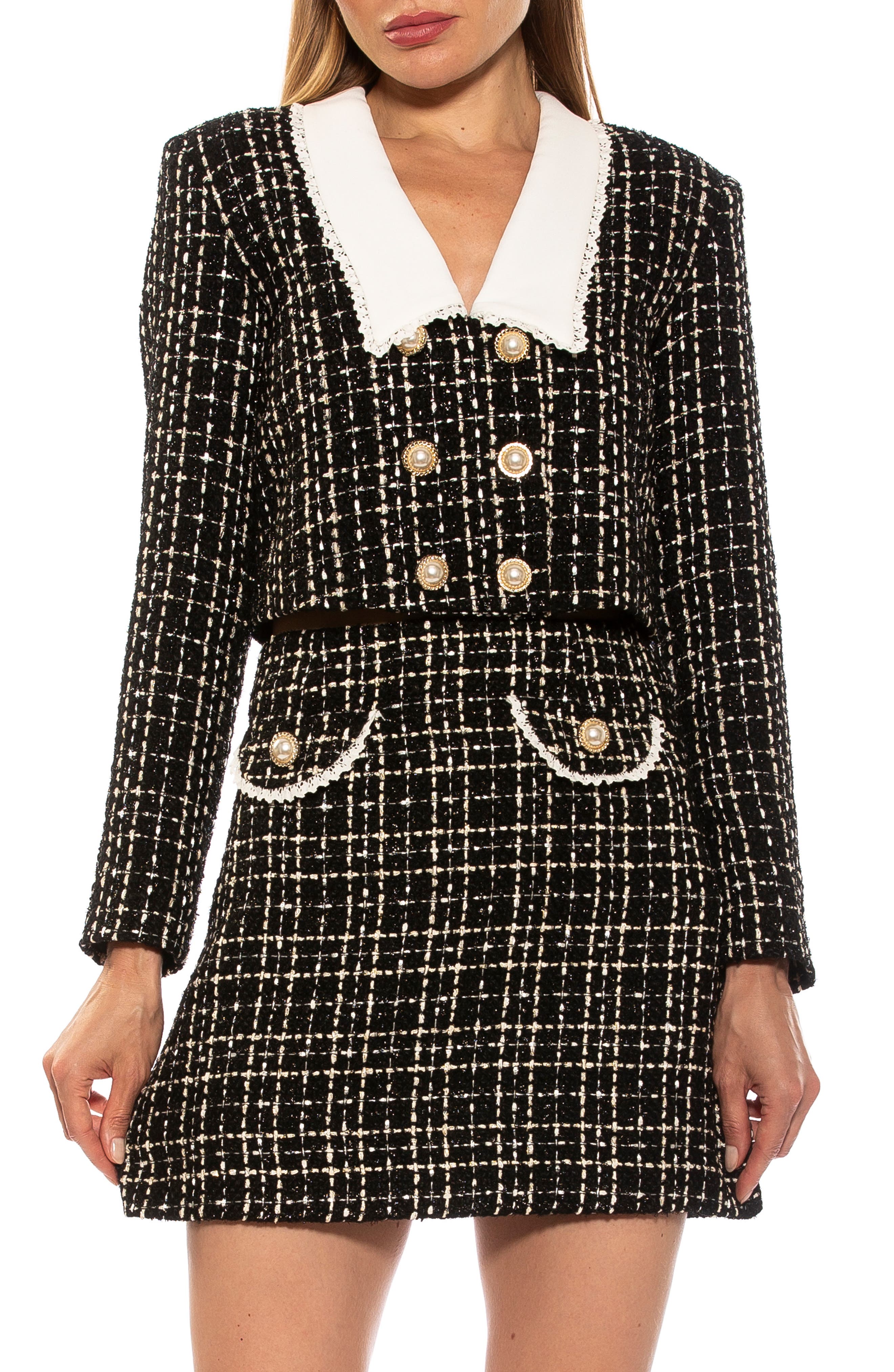 Alexia Admor Aurelia Tweed Crop Jacket