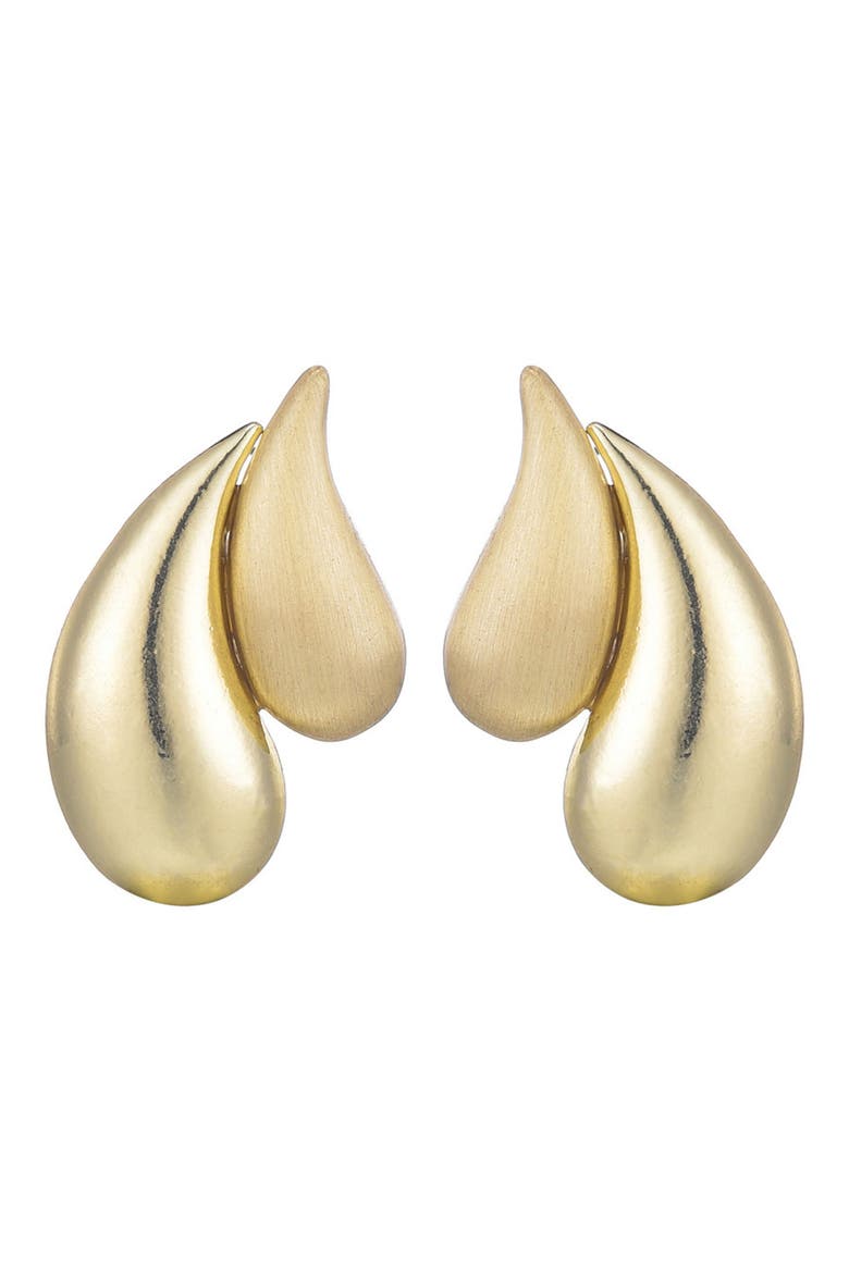 Teardrop Stud Earrings, Alternate, color, GOLD