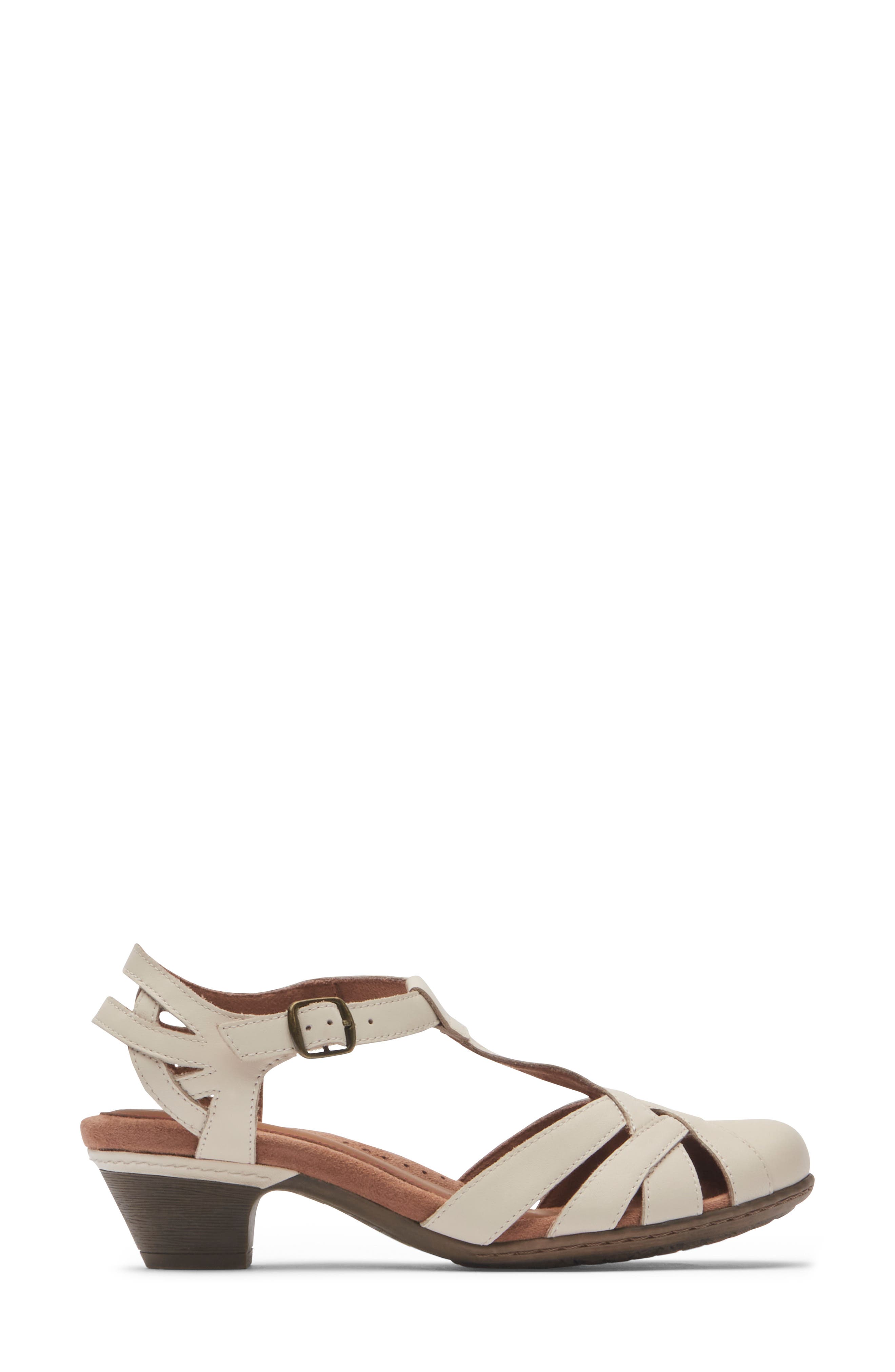 Rockport Cobb Hill Aubrey Block Heel Fisherman Sandal, Alternate, color, Cream