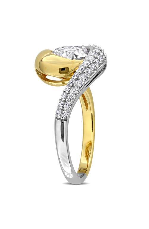 Delmar Dew Lab-grown Moissanite Two-tone Ring In Gold