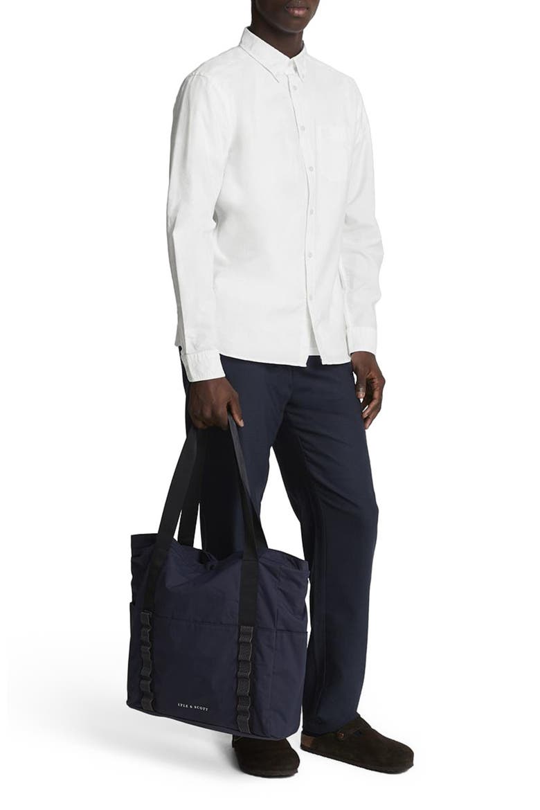 Tonal Eagle Plain Oxford Shirt, Alternate, color, White