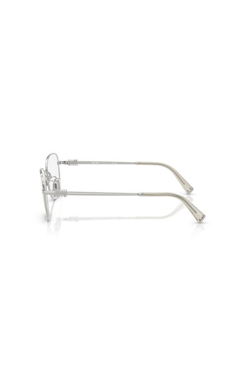 Miu Miu 51mm Square Optical Glasses In Metallic