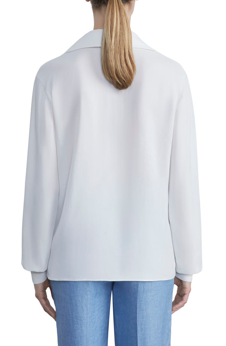 Lafayette 148 New York Crepe Polo Blouse, Alternate, color, 